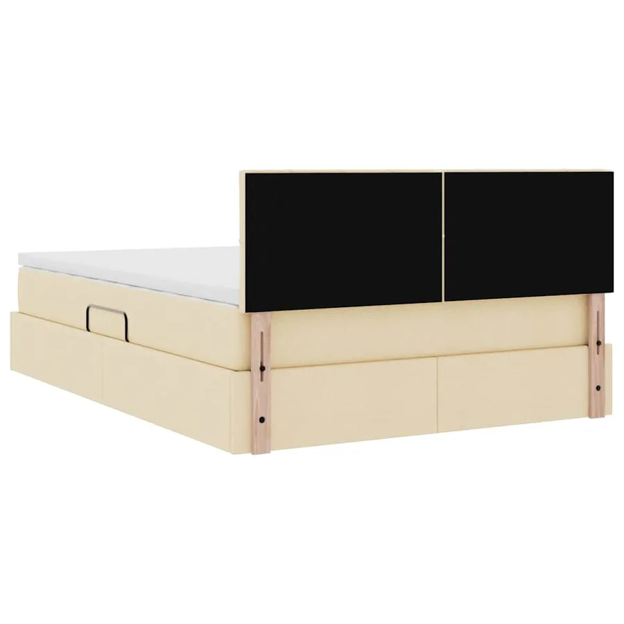 Lit avec rangement et matelas avec matelas Crème 140 x 190 cm - 11