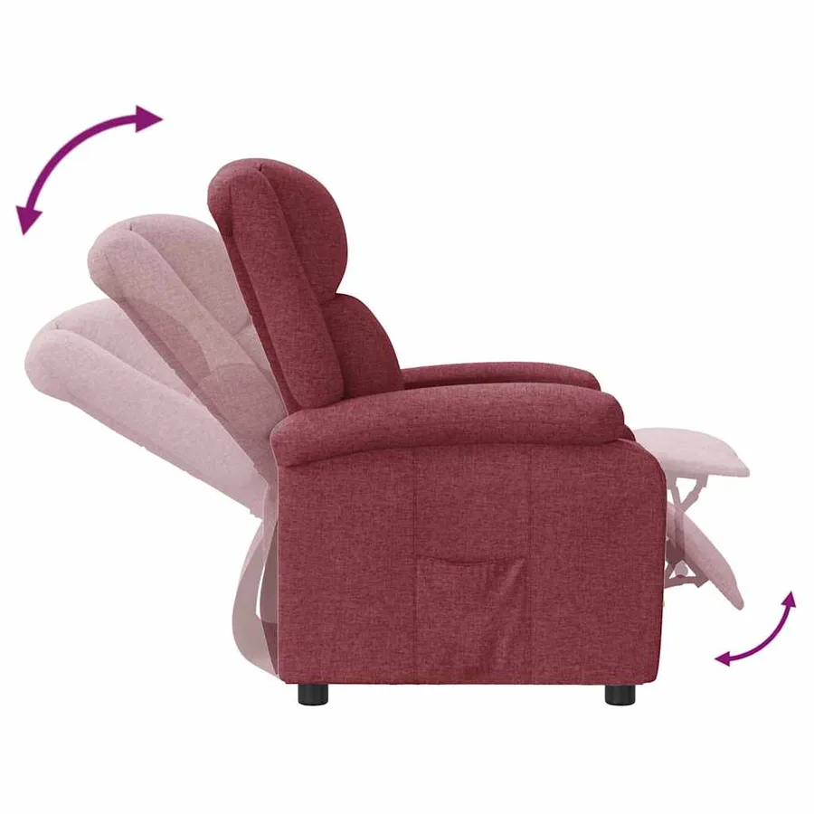 Fauteuil inclinable Rouge bordeaux Tissu - 6