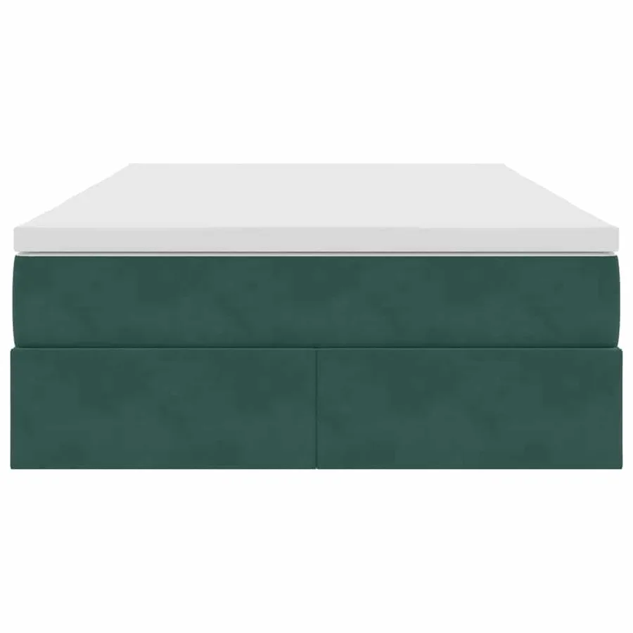 Lit avec rangement et matelas Vert foncé 120 x 200 cm Velours - 7