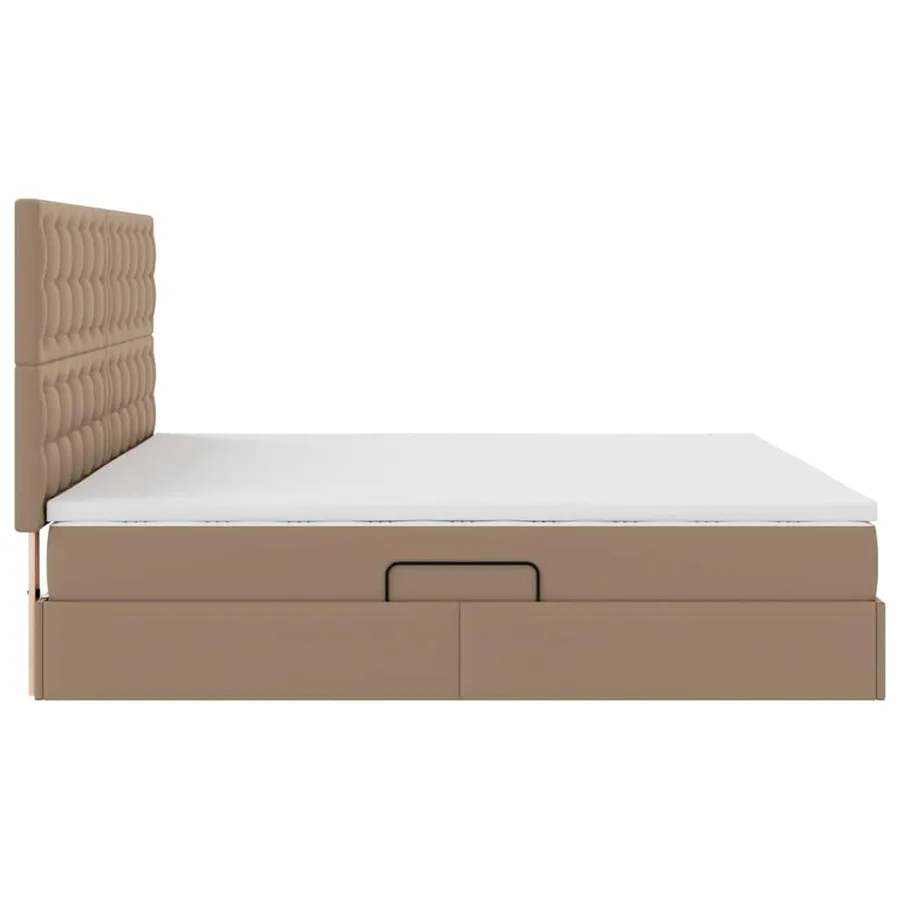 Lit de Rangement Cappuccino 200 x 200 cm Cuir synthétique - 8