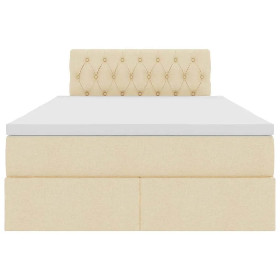 Lit avec rangement et matelas avec matelas Crème 120 x 200 cm - 7