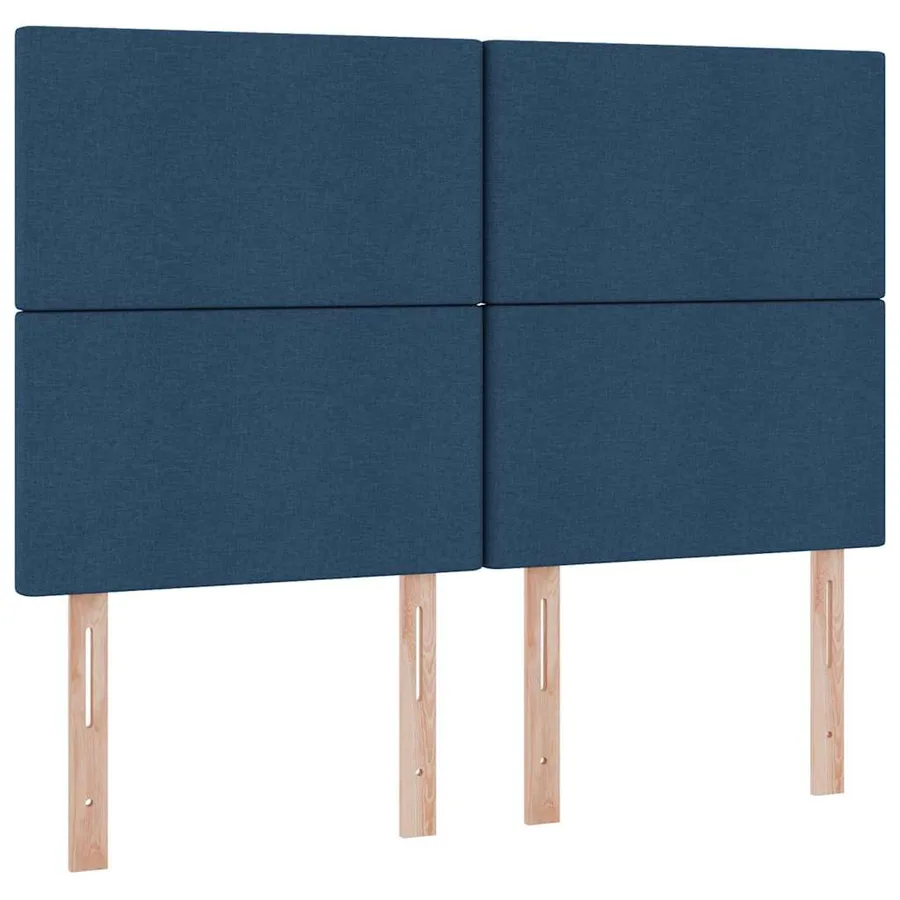 Lit avec rangement et matelas Bleu 140 x 190 cm tissu - 9