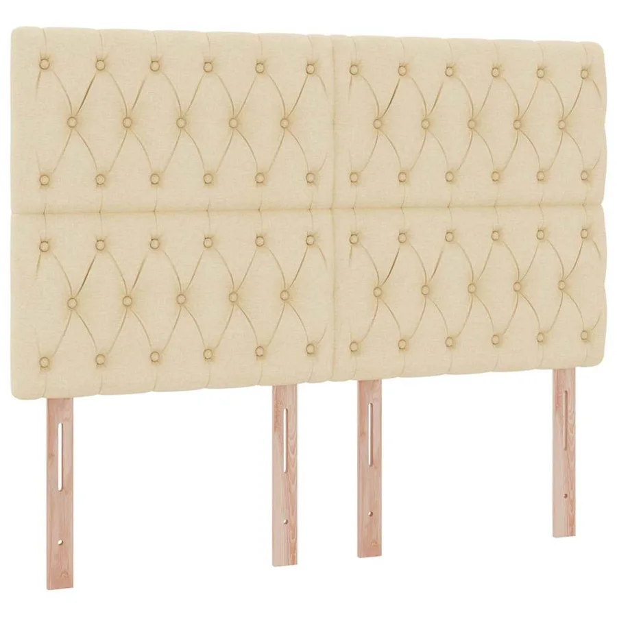 Lit avec rangement et matelas Crème 140 x 190 cm tissu - 9