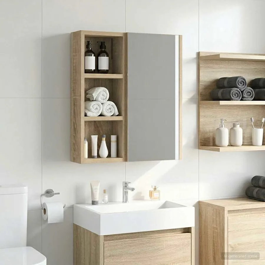 Armoire murale de salle de bain Chêne Sonoma 20 x 10 x 50 cm