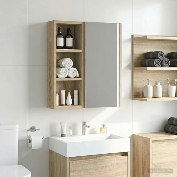 Armoire murale de salle de bain Chêne Sonoma 20 x 10 x 50 cm