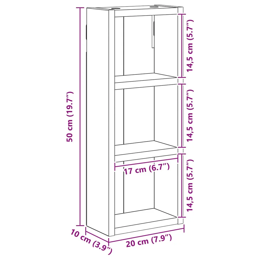 Armoire murale de salle de bain Chêne Sonoma 20 x 10 x 50 cm - 10