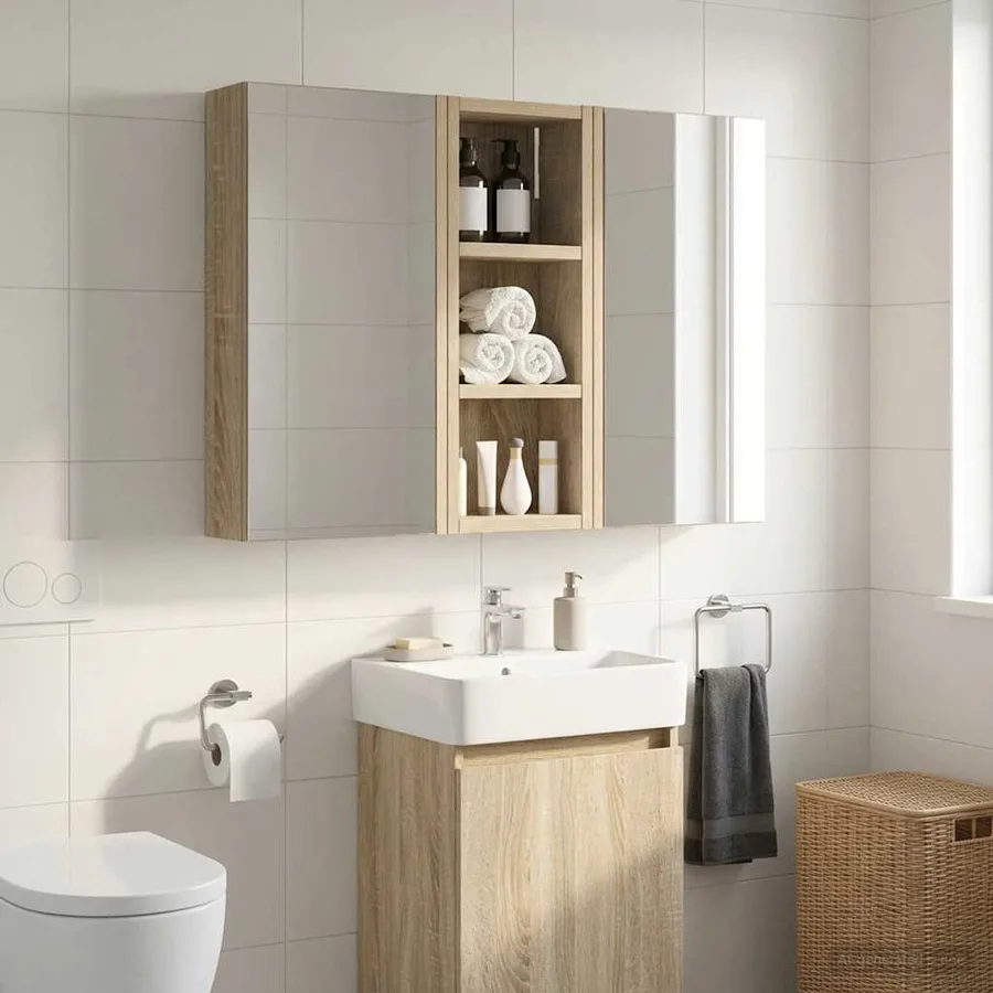 Armoire murale de salle de bain Chêne Sonoma 20 x 10 x 50 cm - 4