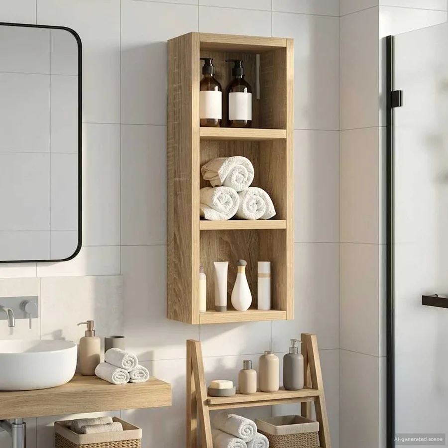 Armoire murale de salle de bain Chêne Sonoma 20 x 10 x 50 cm - 5