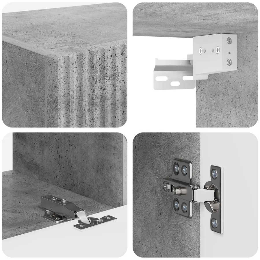 Ensemble meuble TV 6 pcs Gris béton Bois d'ingénierie - 9