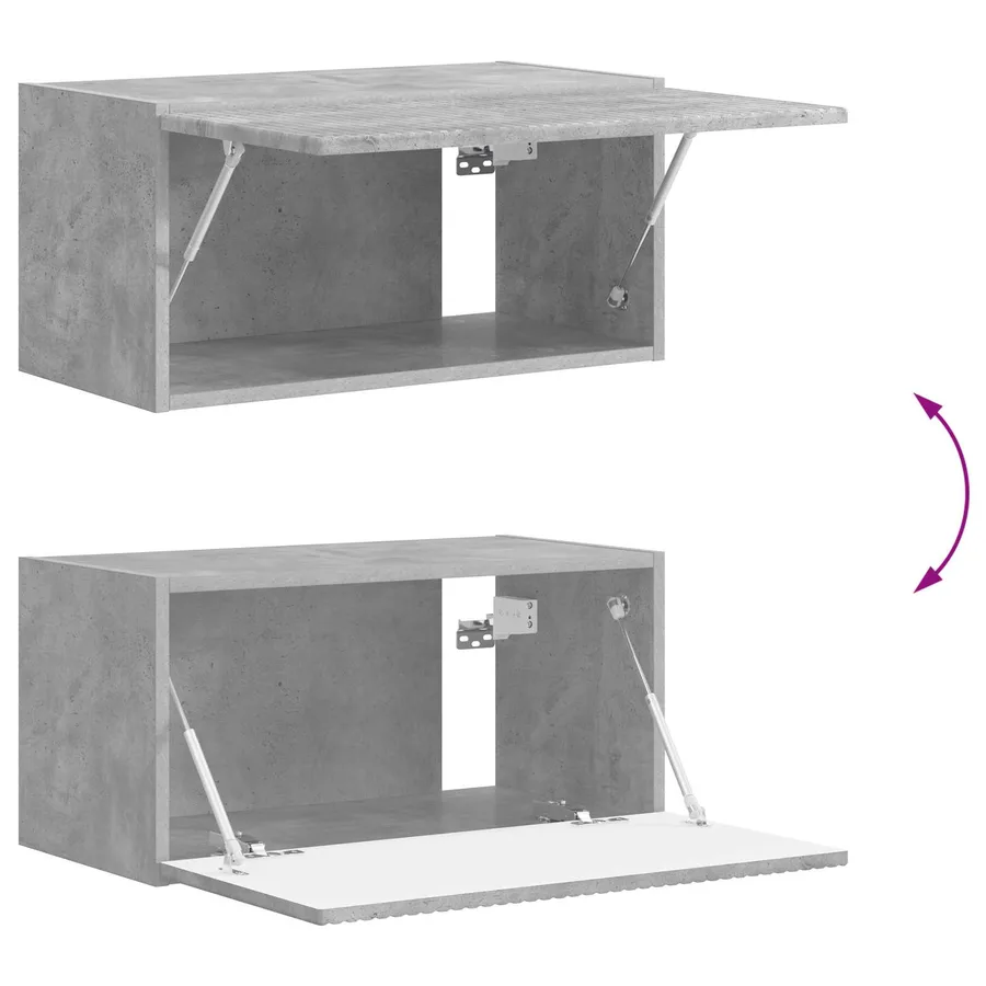 Ensemble meuble TV 4 pcs Gris béton Bois d'ingénierie - 13
