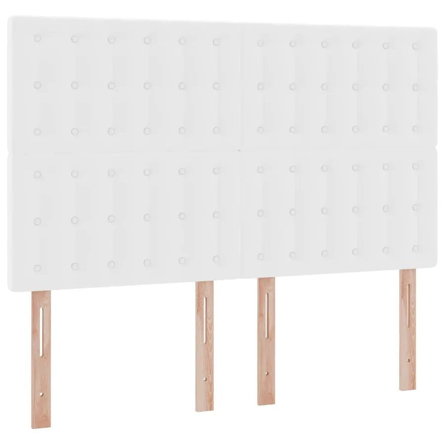 Lit avec rangement et LED Blanc pur 140 x 190 cm Simili cuir - 10
