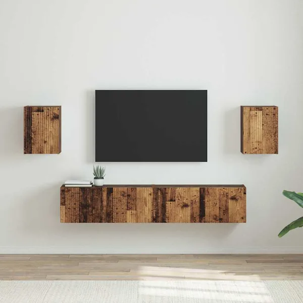 Meuble TV mural Montage mural 2 pcs Bois Ancien 30 x 31 x 40 cm