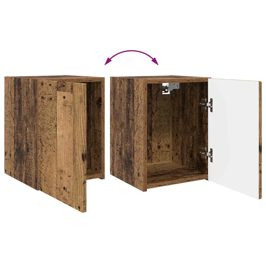 Meuble TV mural Montage mural 2 pcs Bois Ancien 30 x 31 x 40 cm - 13