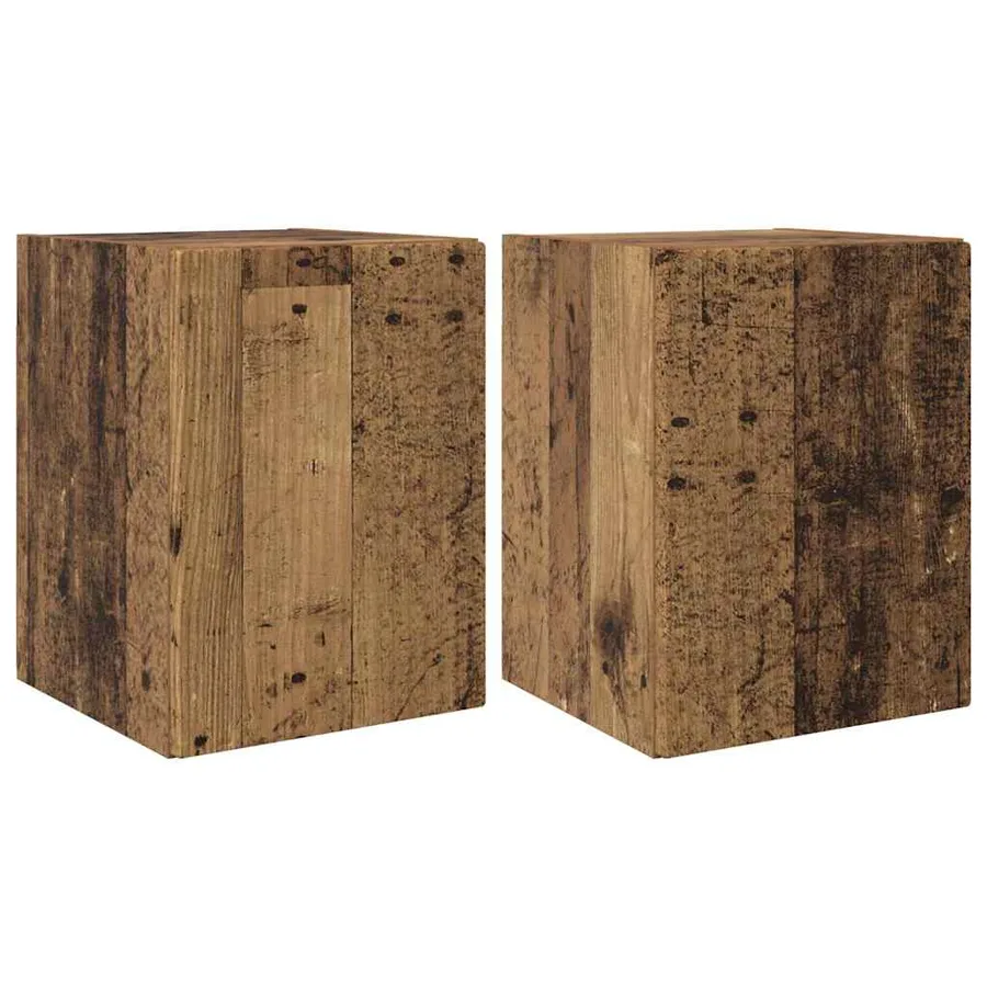 Meuble TV mural Montage mural 2 pcs Bois Ancien 30 x 31 x 40 cm - 2