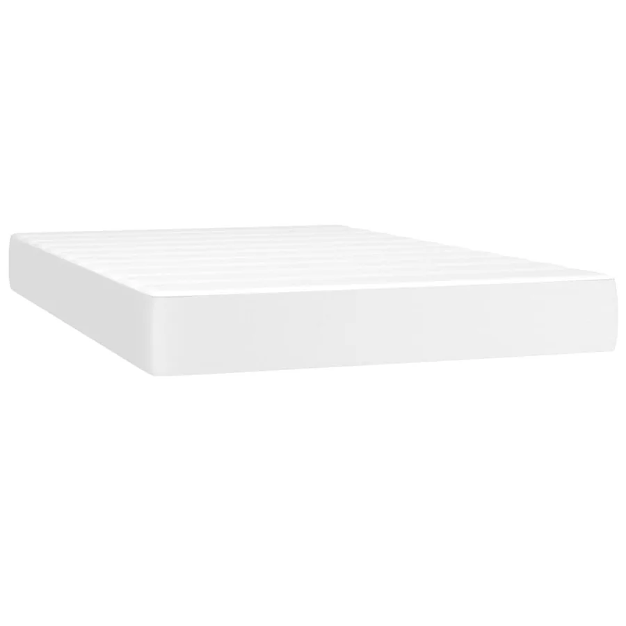 Sommier à lattes de lit avec matelas et LED Blanc 120x200 cm - 6