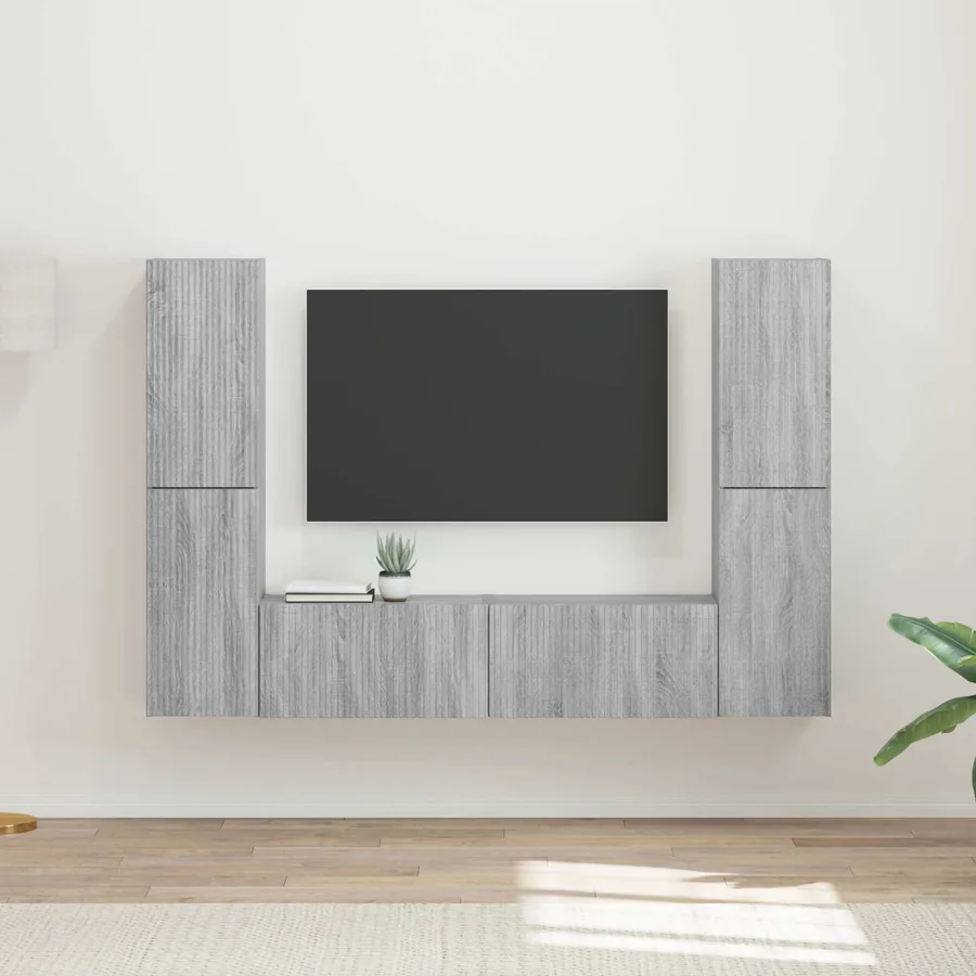 Ensemble meuble TV 6 pcs Gris Sonoma Bois d'ingénierie
