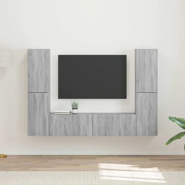 Ensemble meuble TV 6 pcs Gris Sonoma Bois d'ingénierie