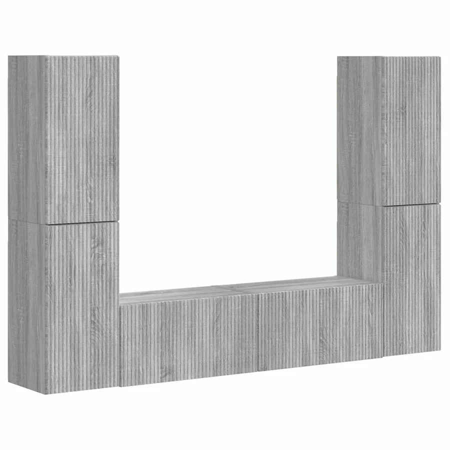 Ensemble meuble TV 6 pcs Gris Sonoma Bois d'ingénierie - 2