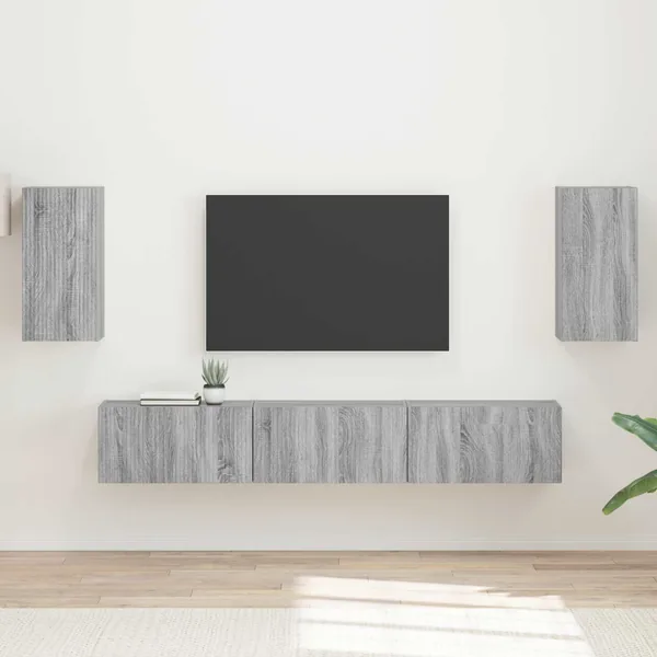 Ensemble meuble TV 5 pcs Gris Sonoma Bois d'ingénierie