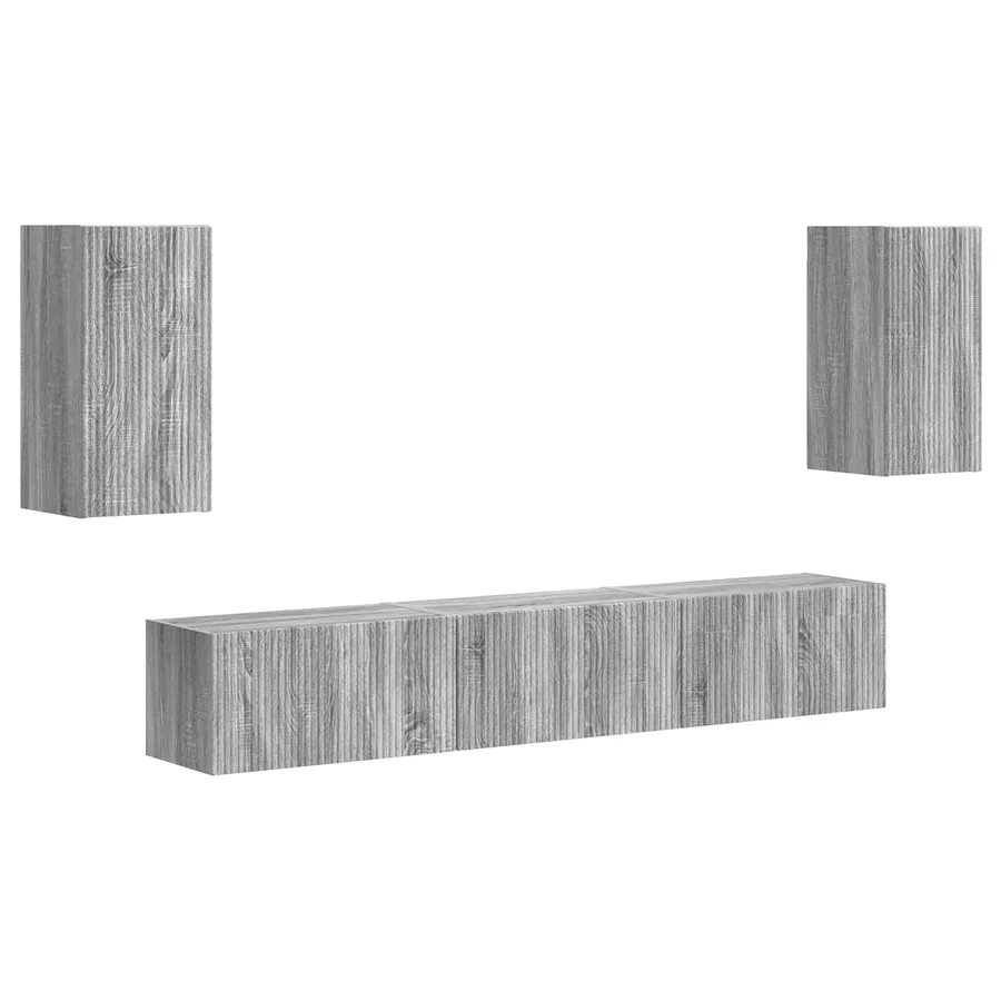 Ensemble meuble TV 5 pcs Gris Sonoma Bois d'ingénierie - 2