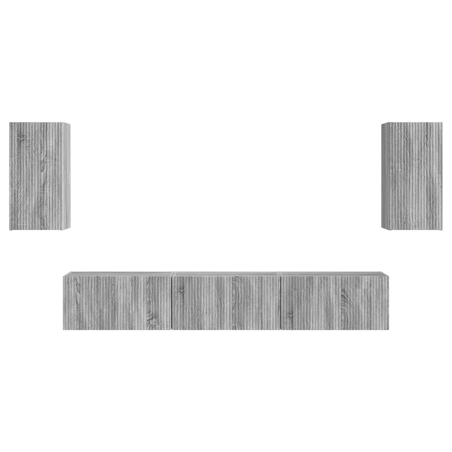 Ensemble meuble TV 5 pcs Gris Sonoma Bois d'ingénierie - 7