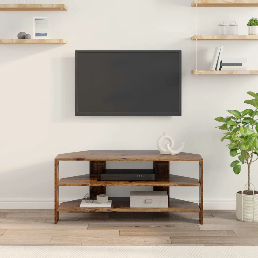MeubleTVd'Angle Bois Ancien 102x40,5x45cm Bois d'ingénierie - 4