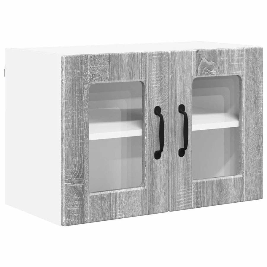 Cabinet en verre mural PORTO Gris Sonoma 60 x 31 x 40 cm - 2