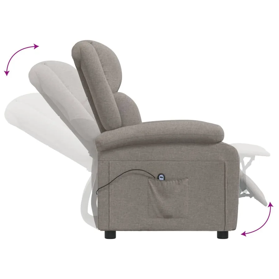 Fauteuil inclinable électrique Taupe Tissu - 7