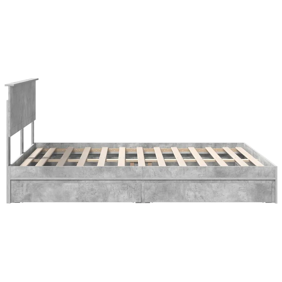 Lit de Rangement Gris béton 150 x 200 cm Bois d'ingénierie - 9