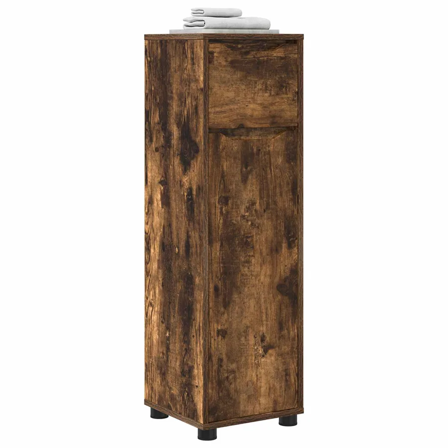 Cabinet de salle de bain Chêne fumé 30,5 x 30 x 101 cm - 3