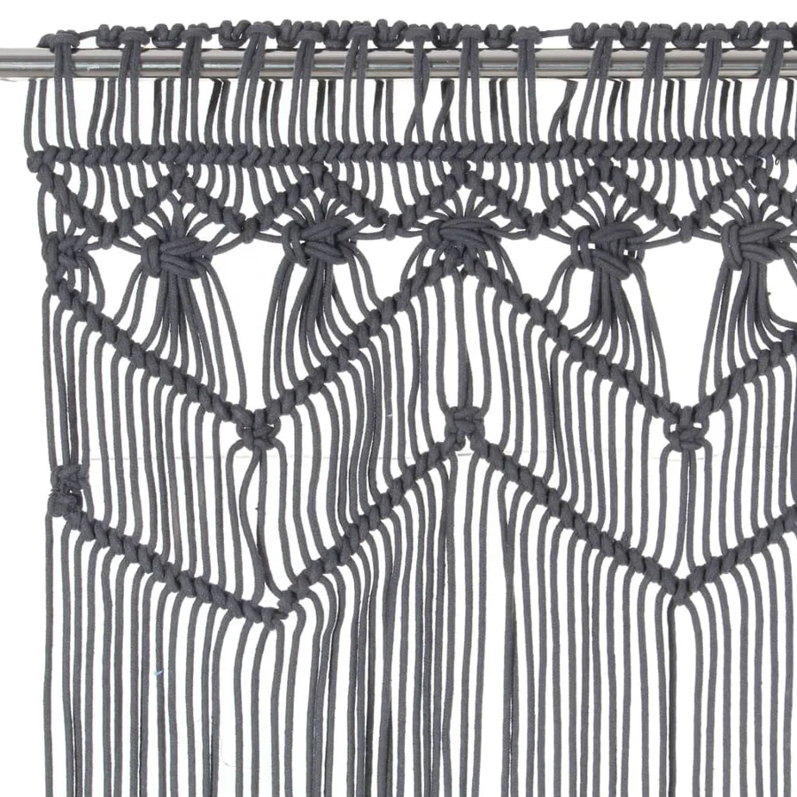 Rideau en macramé Anthracite 140x240 cm Coton - 3