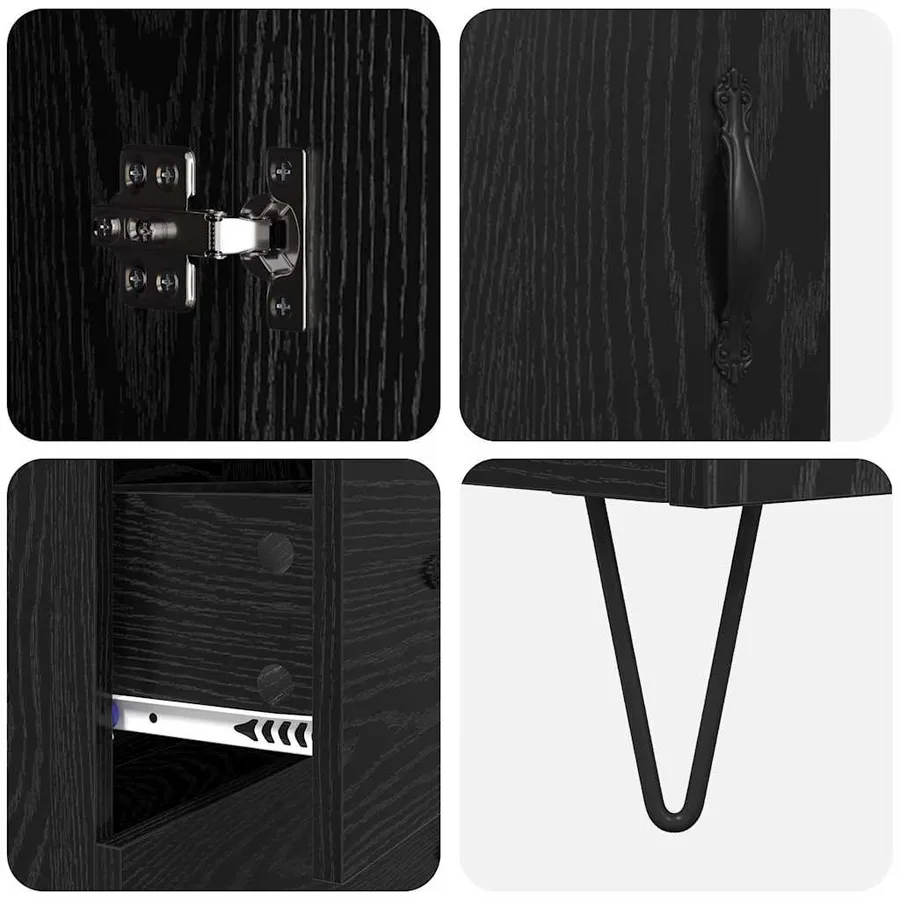Haut Armoire Chêne noir 69,5 x 34 x 180 cm Bois d'ingénierie - 11