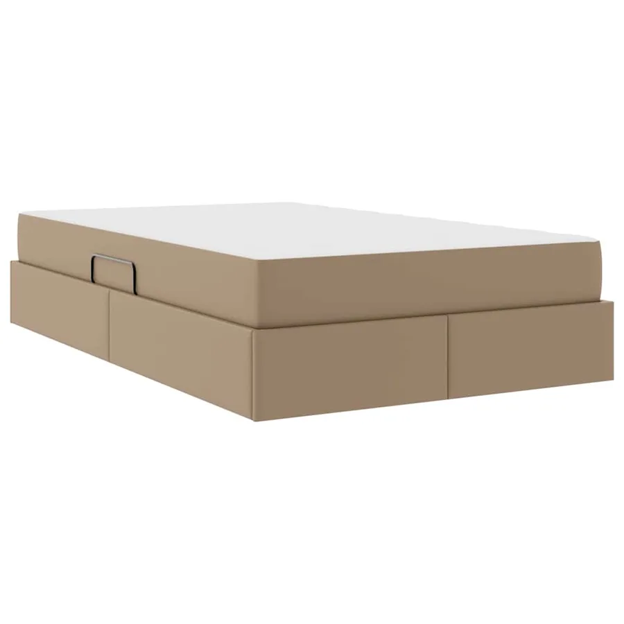 Lit avec rangement et matelas 2 pcs Cappuccino Cuir - 10