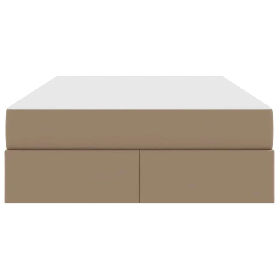 Lit avec rangement et matelas 2 pcs Cappuccino Cuir - 7