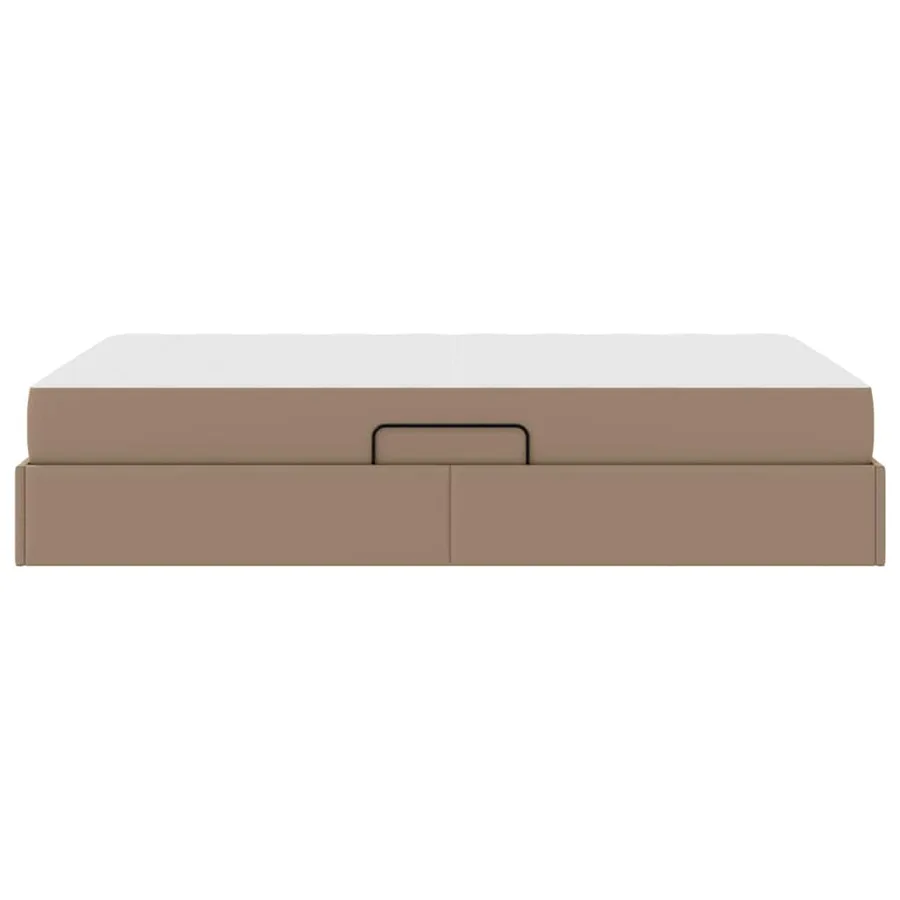 Lit avec rangement et matelas 2 pcs Cappuccino Cuir - 9
