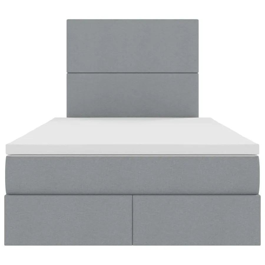 Lit avec rangement et matelas Gris clair 120 x 190 cm tissu - 7