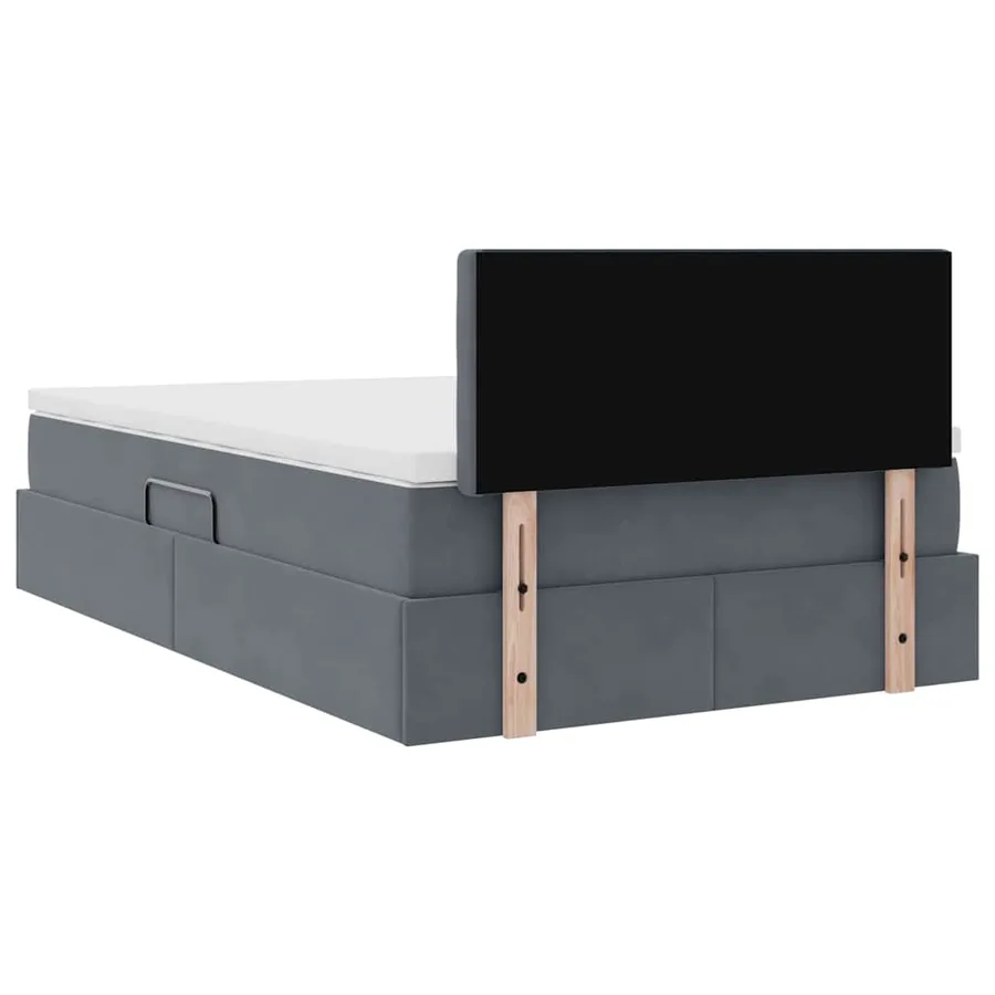 Lit de rangement LED avec matelas Gris foncé 120 x 190 cm - 12