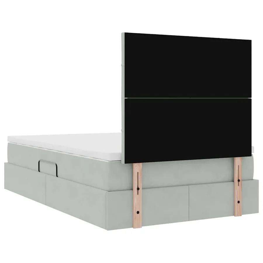 Lit de rangement LED avec matelas Gris clair 120 x 190 cm - 12