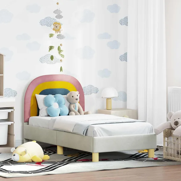 Cadre de lit pour tout-petit avec tête de lit Crème 70 x 140 cm