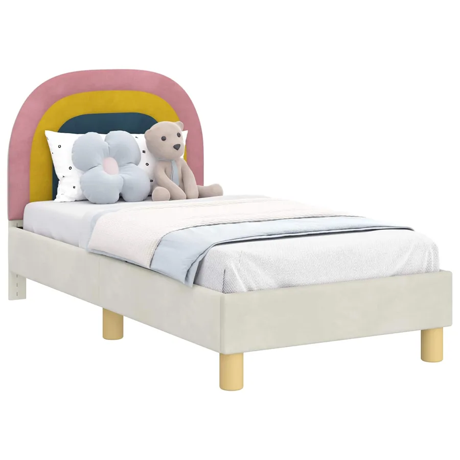 Cadre de lit pour tout-petit avec tête de lit Crème 70 x 140 cm - 2