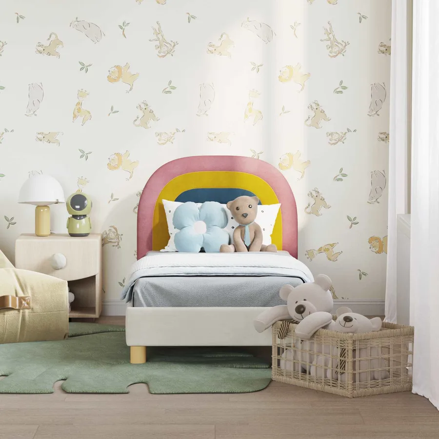 Cadre de lit pour tout-petit avec tête de lit Crème 70 x 140 cm - 3
