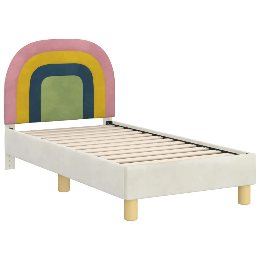 Cadre de lit pour tout-petit avec tête de lit Crème 70 x 140 cm - 4
