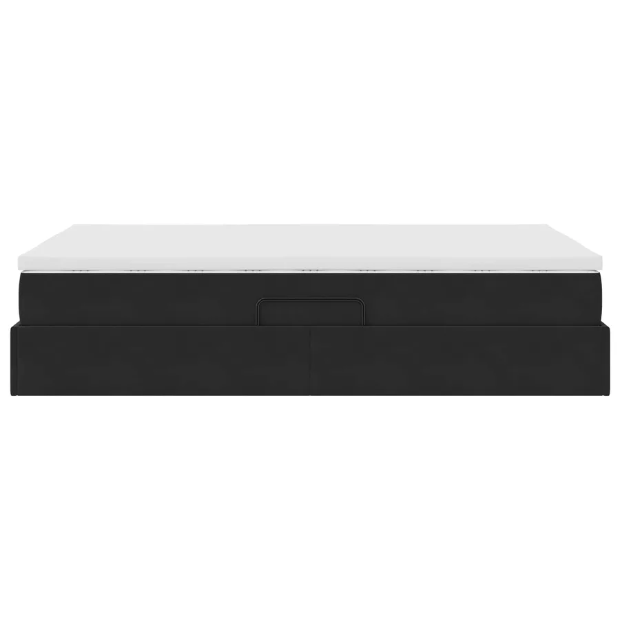 Lit avec rangement et matelas Noir 120 x 190 cm Velours - 9