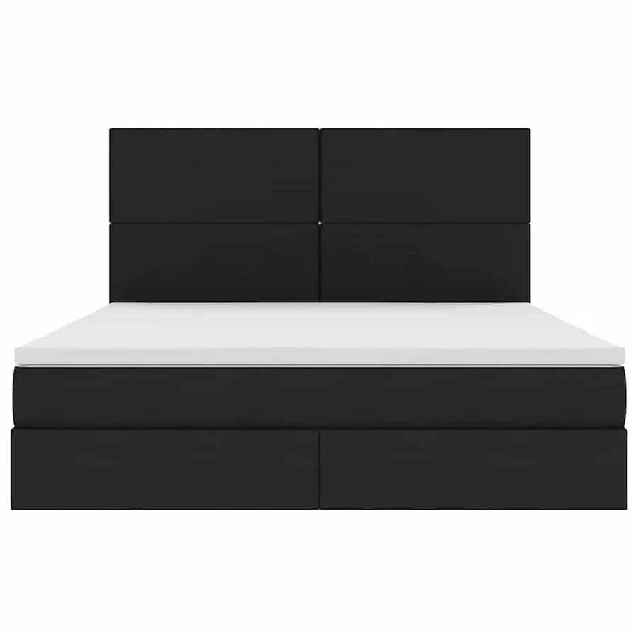Lit avec rangement et matelas Noir 160 x 200 cm tissu - 7