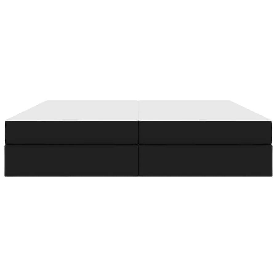 Lit avec rangement et matelas avec matelas 2 pcs Noir Cuir - 7