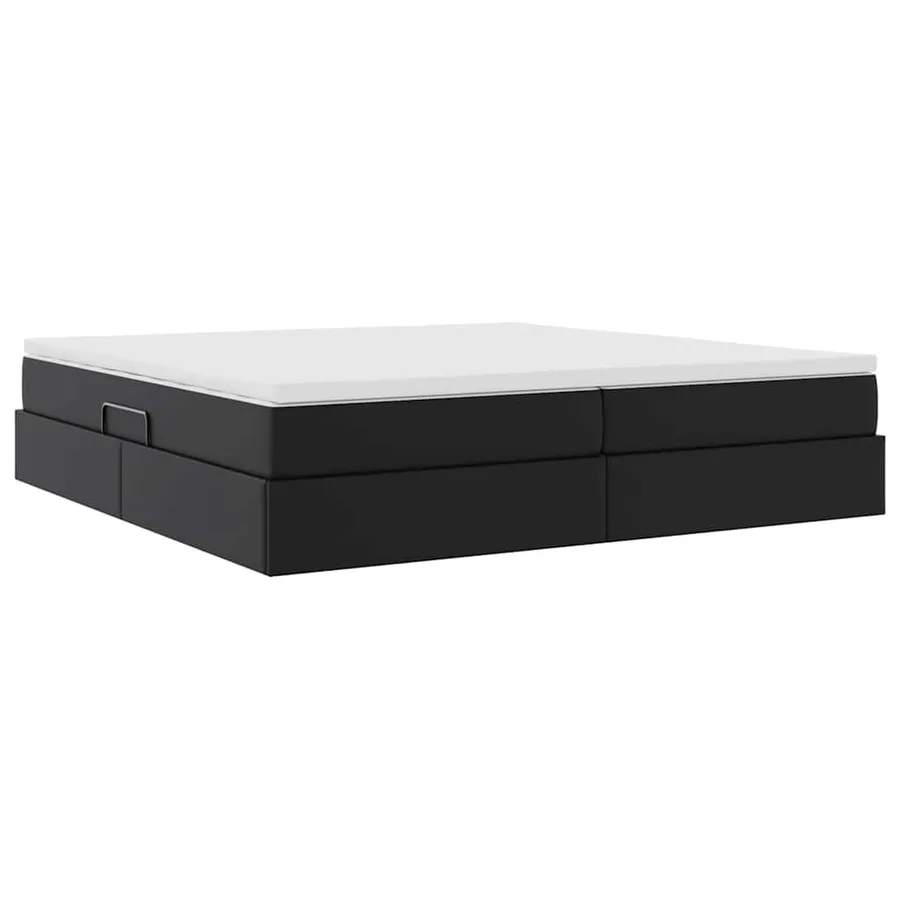 Lit avec rangement et matelas Noir 200 x 200 cm Simili cuir - 5