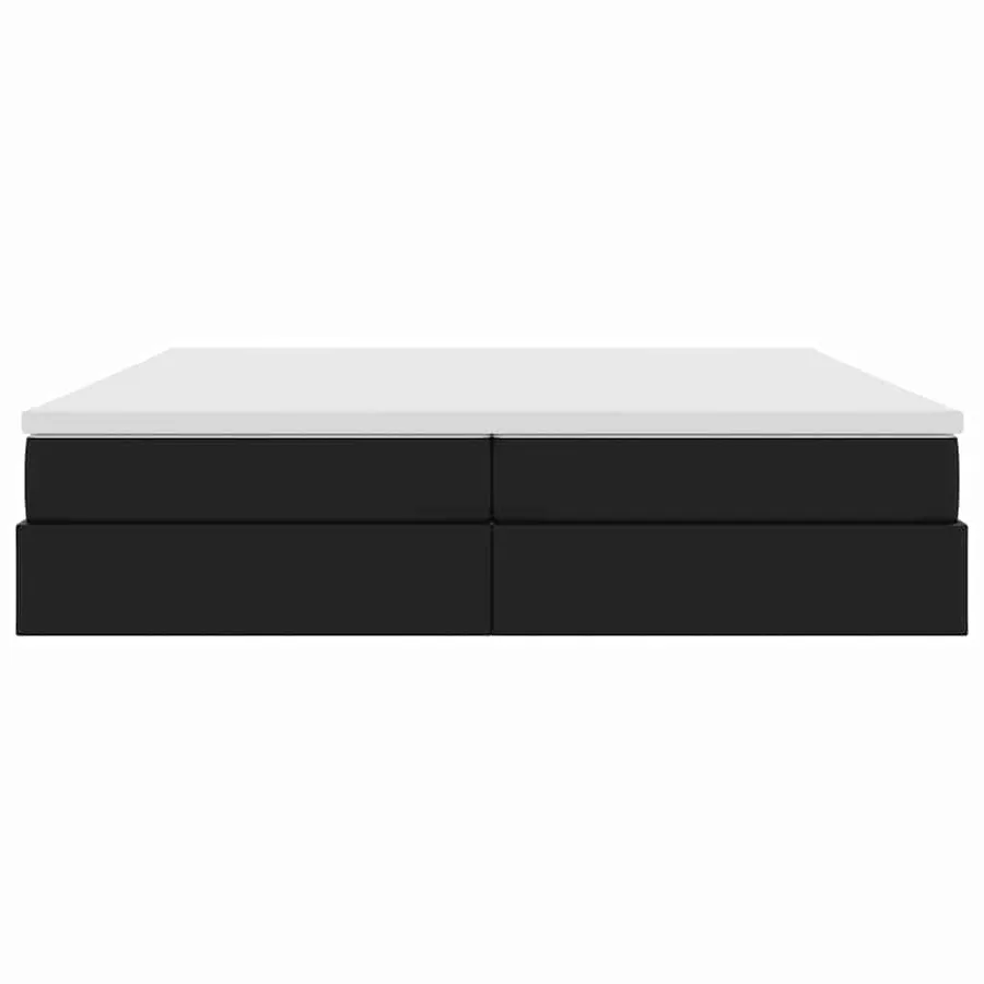Lit avec rangement et matelas Noir 200 x 200 cm Simili cuir - 6