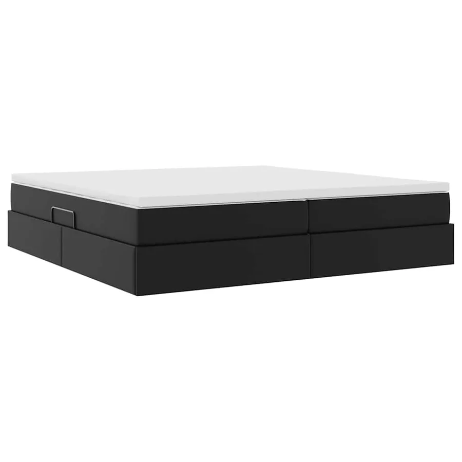 Lit avec rangement et matelas Noir 200 x 200 cm Simili cuir - 9