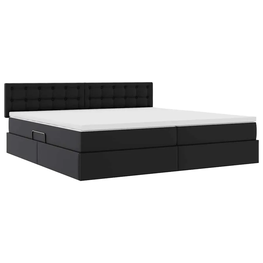 Lit avec rangement et LED avec matelas Gris clair 200 x 200 cm - 6