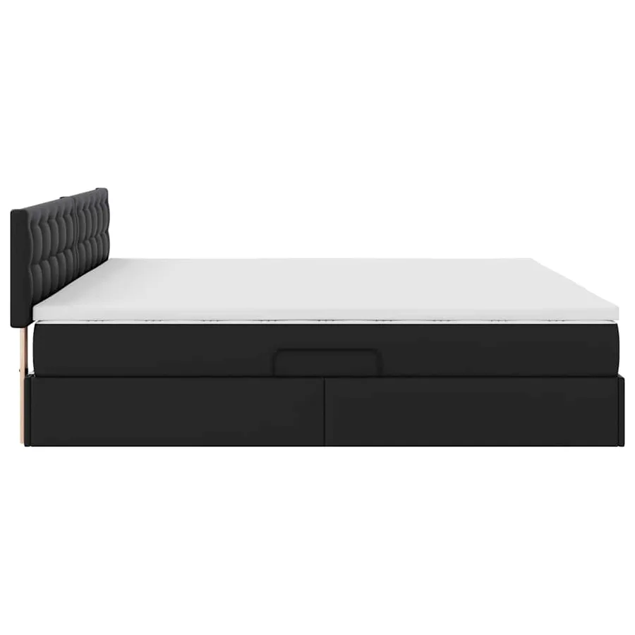 Lit avec rangement et LED avec matelas Gris clair 200 x 200 cm - 8